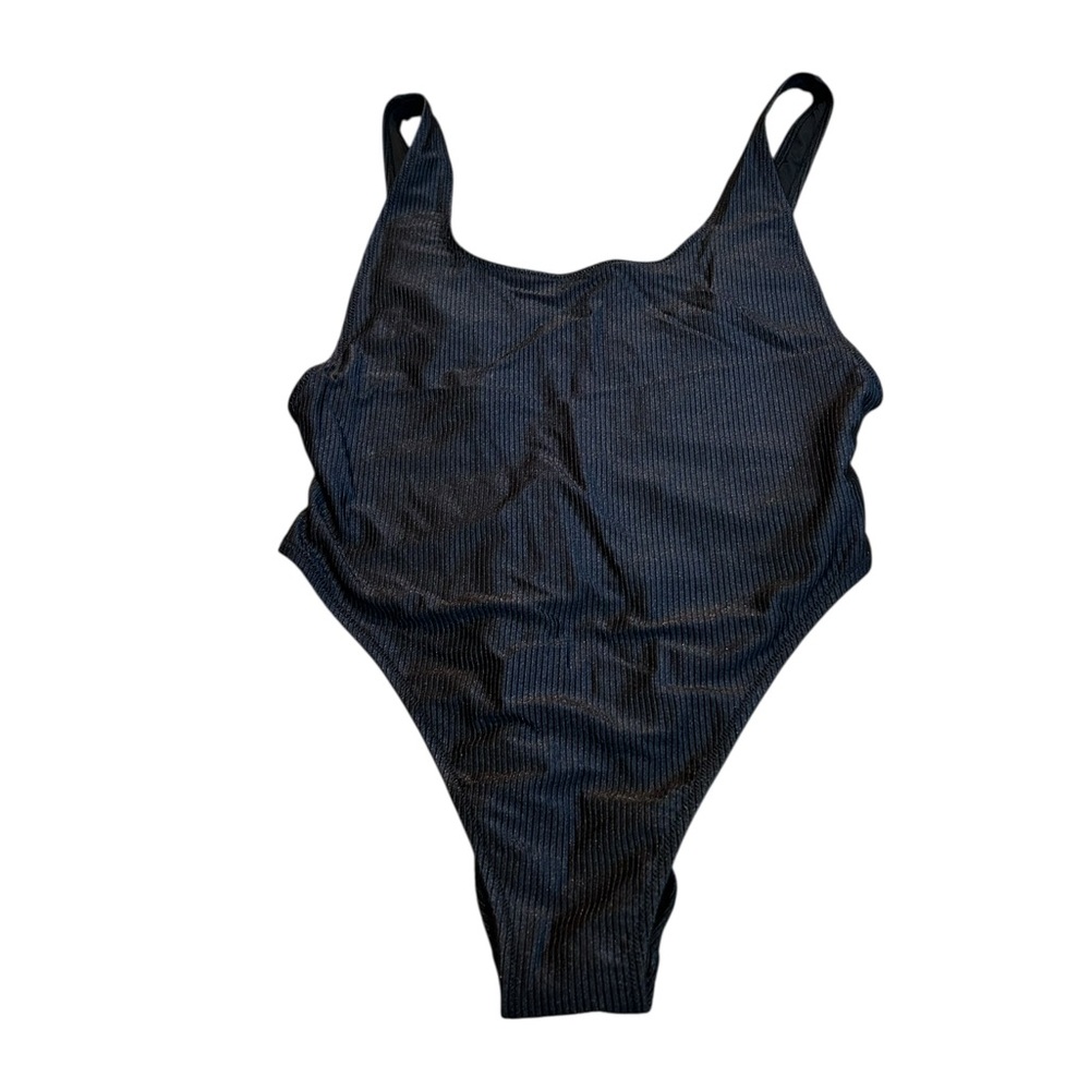 AERIE black ribbed one piece cheekiest swimsuit